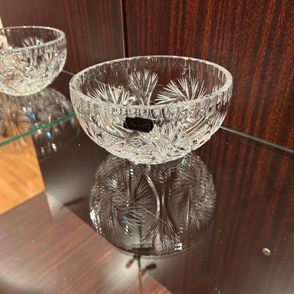 Violetta Round Crystal Candy Bowl Made in Poland - Picture 2 of 7